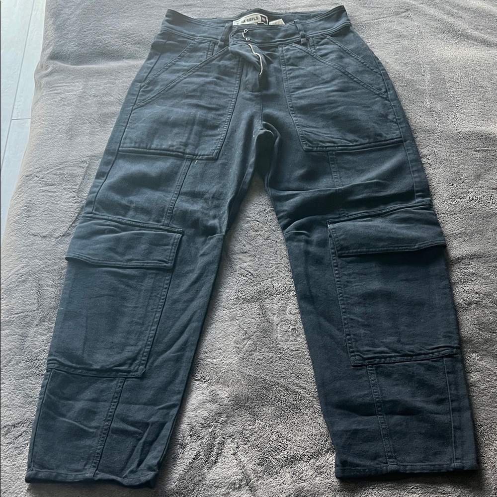 Zara Navy Cargo Joggers